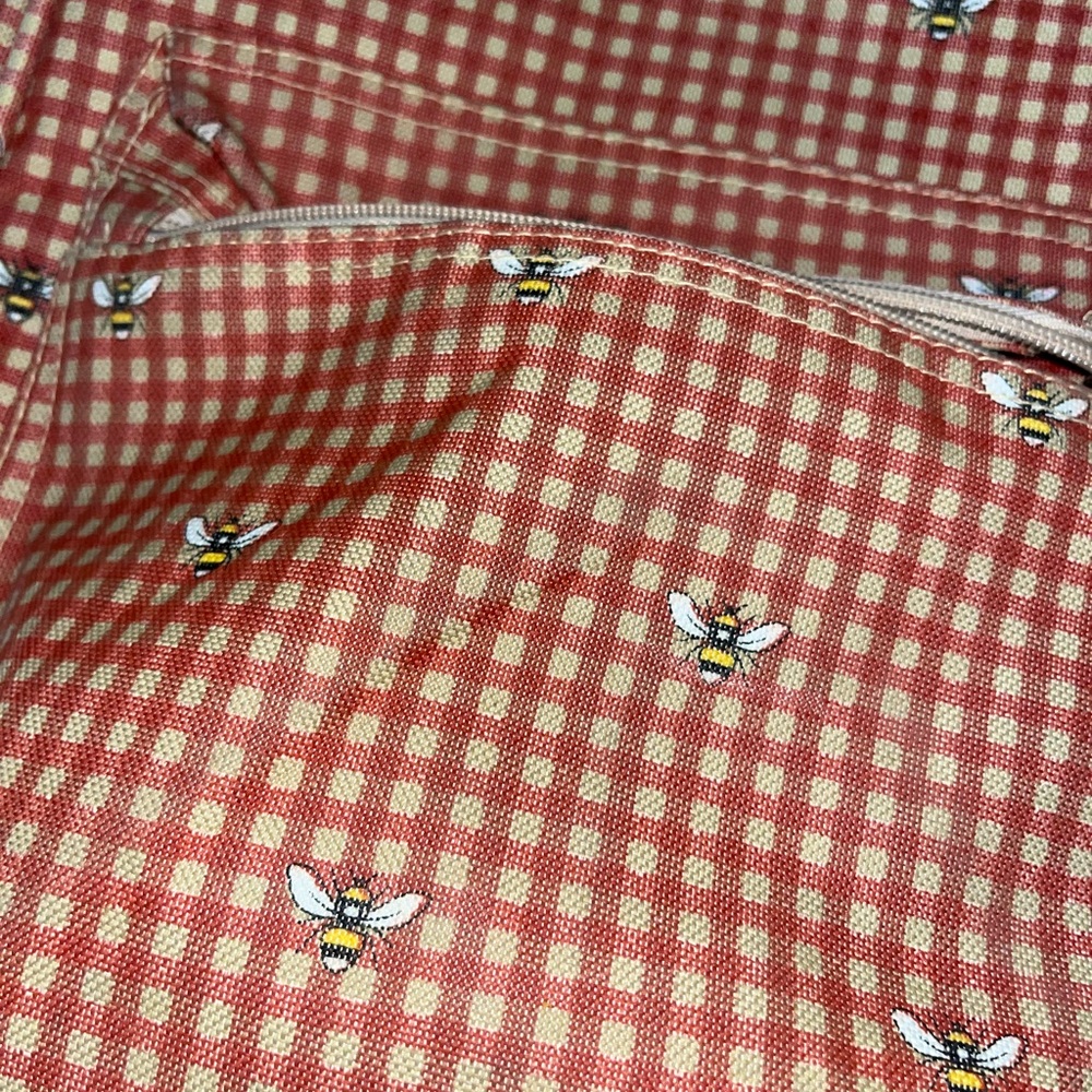 Pink Gingham Backpack With Floral Pattern - image 7